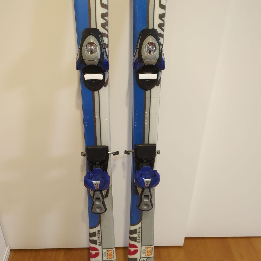 Salomon スキー板 シルバー/ブルー バインディング付き