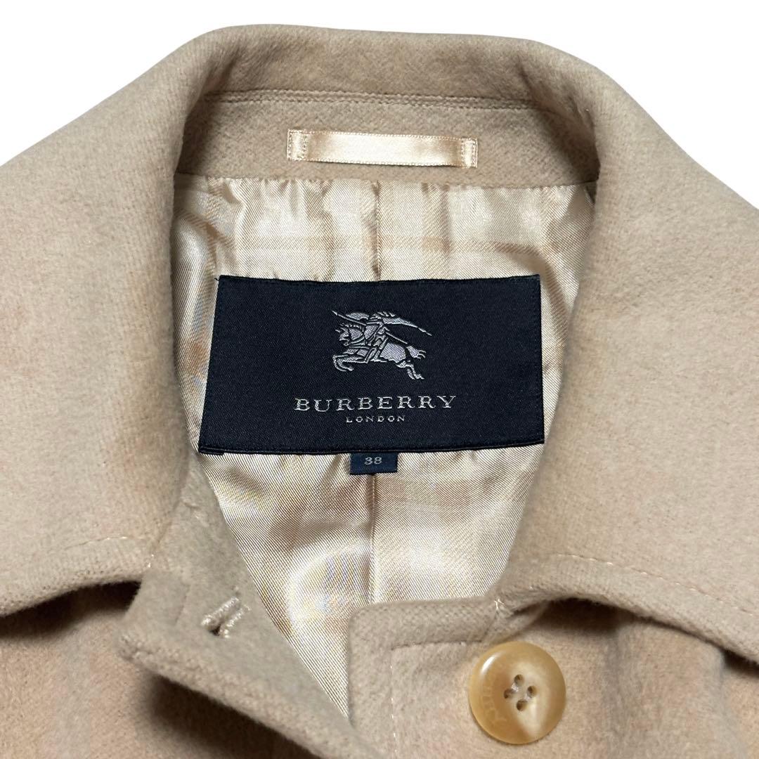 美品 バーバリー アンゴラウール ロングコート ベルト ベージュ ノバチェック