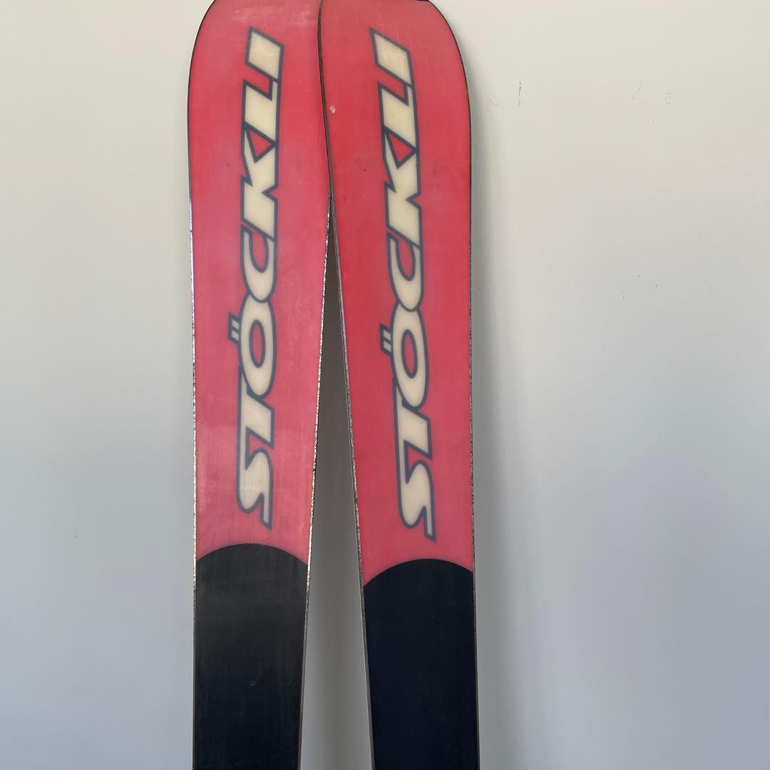 Stöckli スキー板 シルバー/オレンジ/紫 バインディング付き