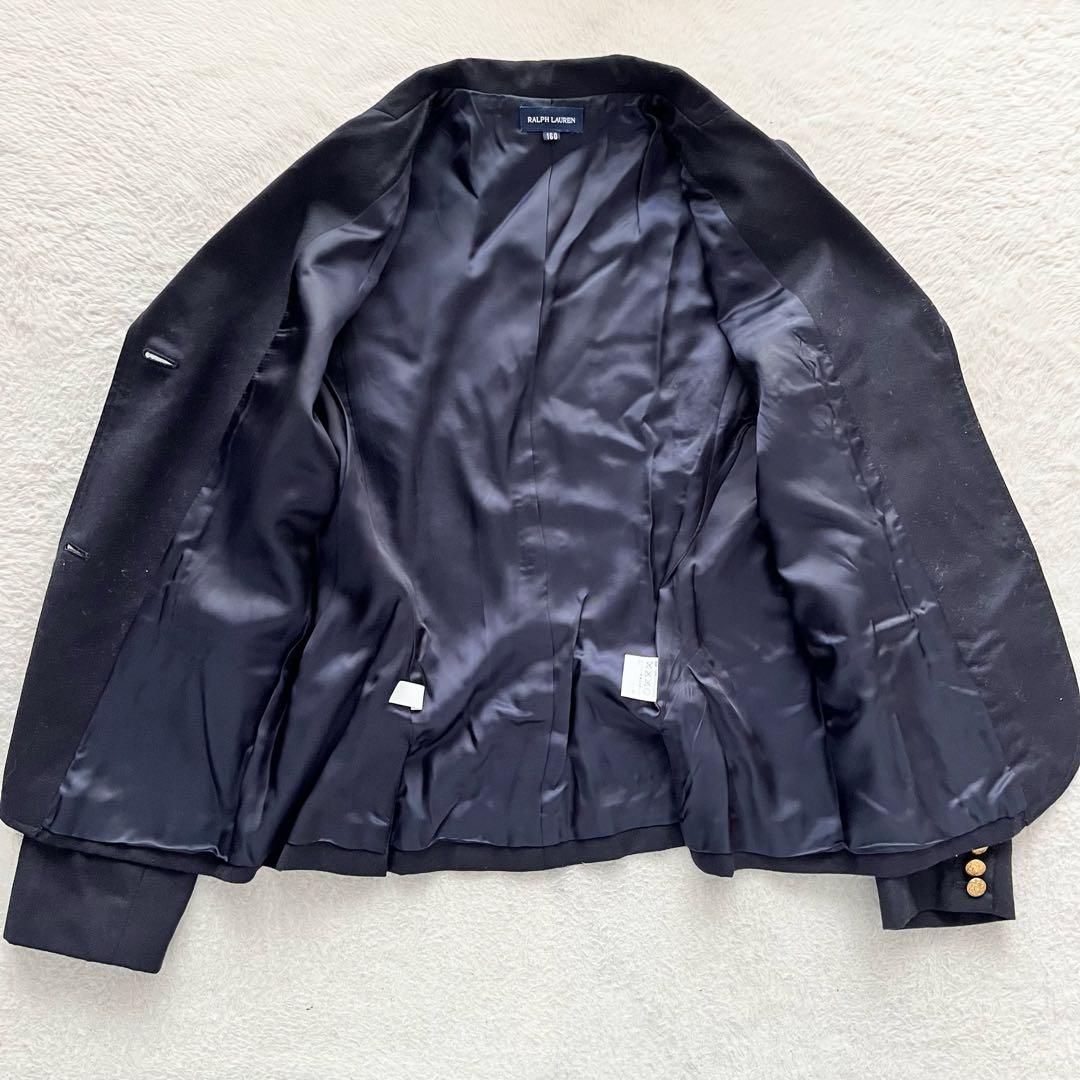RALPH LAUREN 紺ブレザー 金ボタン チェックスカート 上下