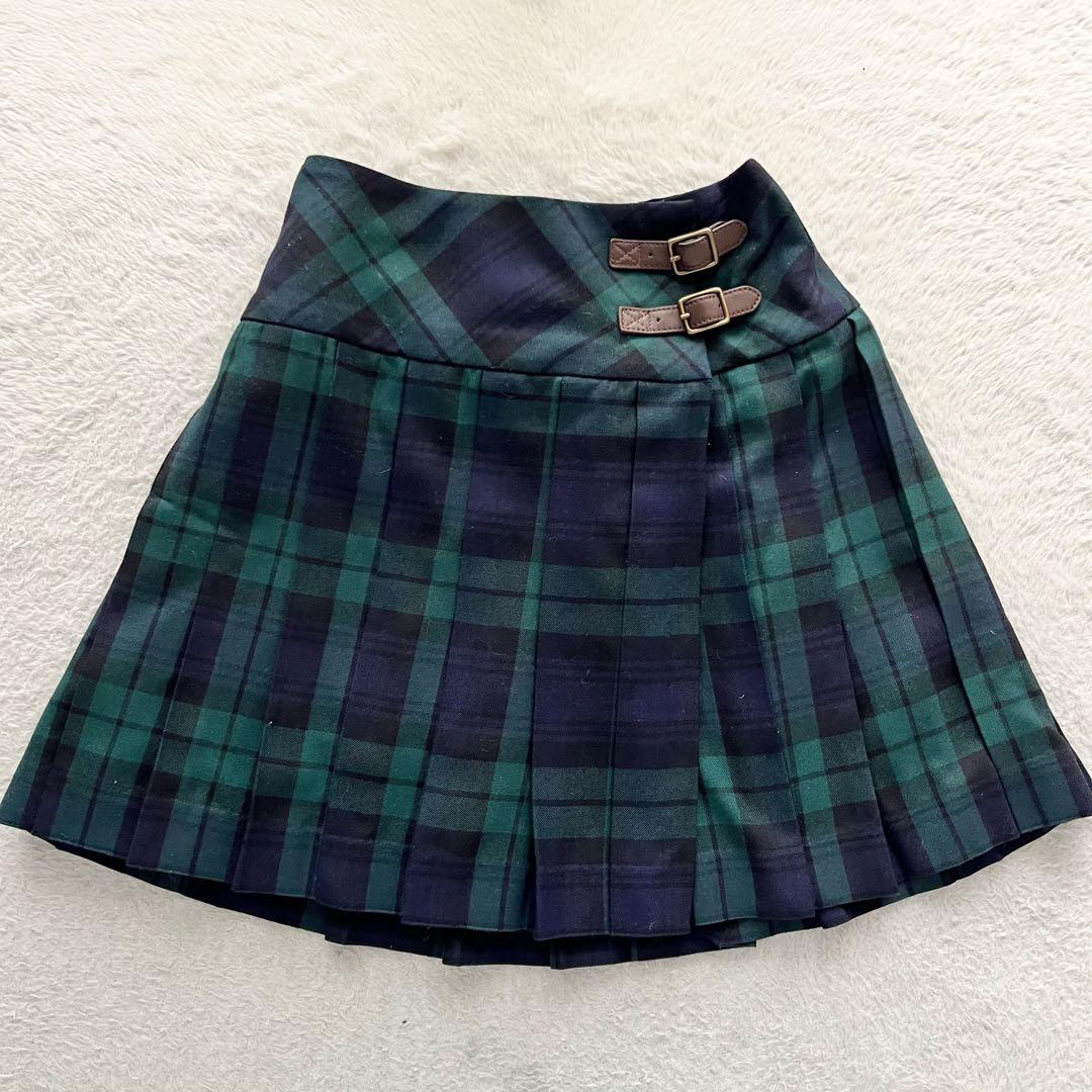 RALPH LAUREN 紺ブレザー 金ボタン チェックスカート 上下