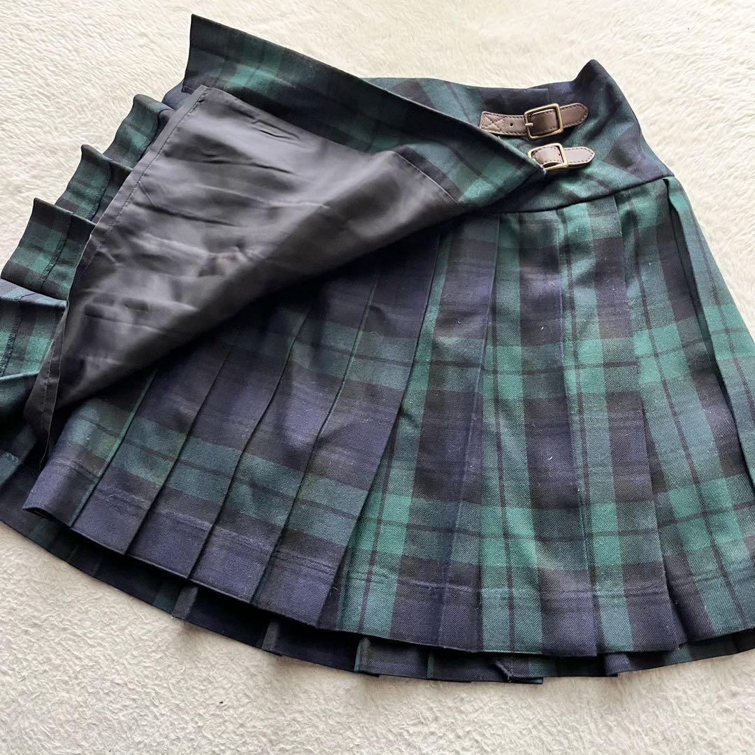 RALPH LAUREN 紺ブレザー 金ボタン チェックスカート 上下