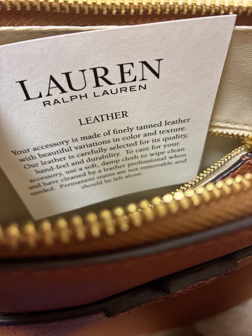 美品LAUREN RALPH LAUREN ショルダーバッグ ロゴストラップ本革