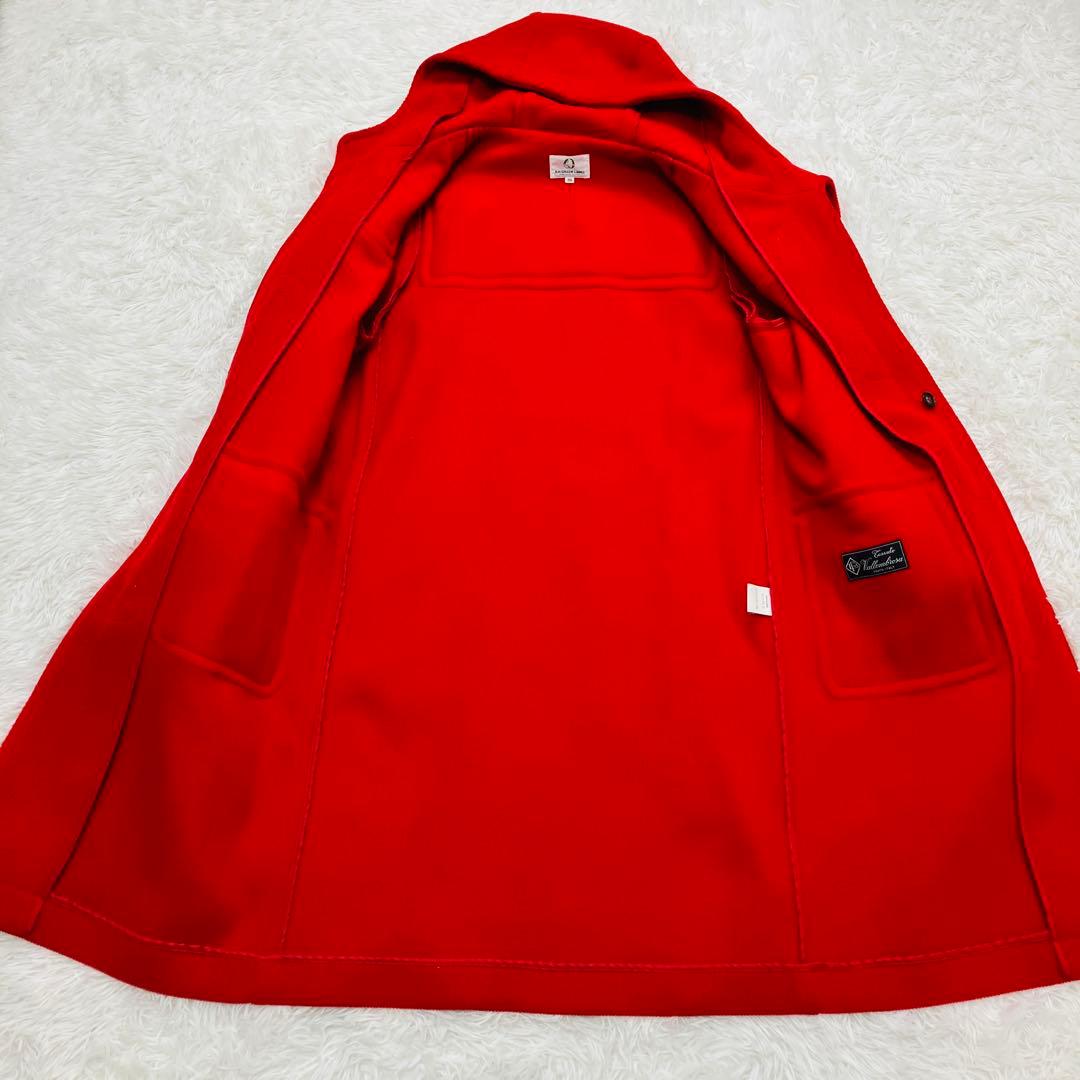 【希少カラー】　AVON HOUSE ダッフルコート　ロング丈　ヘリンボーン　赤