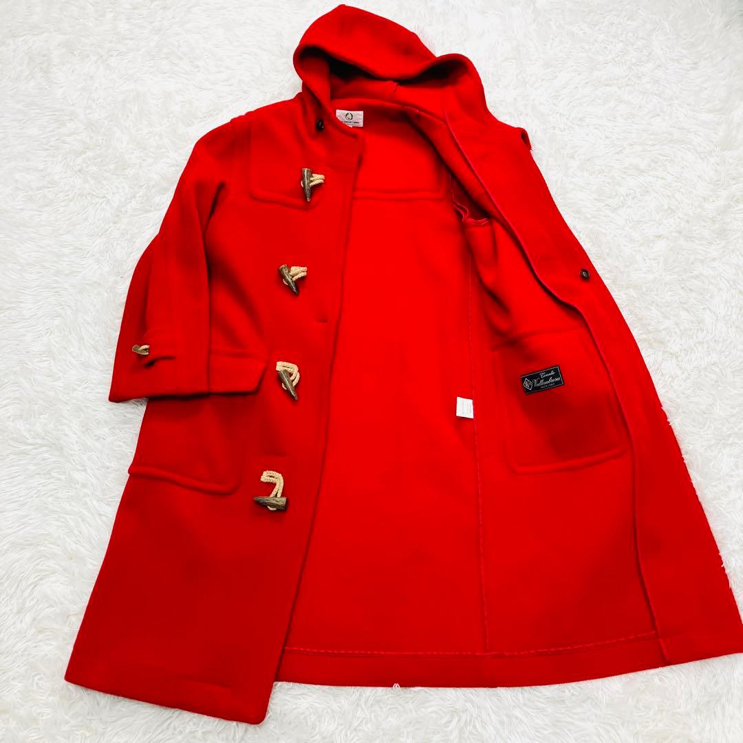 【希少カラー】　AVON HOUSE ダッフルコート　ロング丈　ヘリンボーン　赤