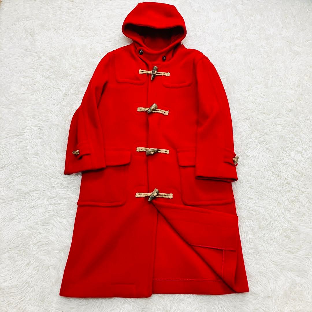 【希少カラー】　AVON HOUSE ダッフルコート　ロング丈　ヘリンボーン　赤