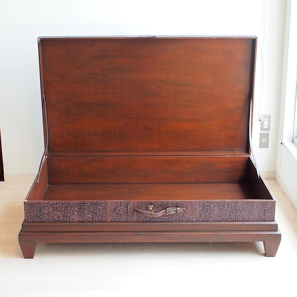 クロコダイル型押し 収納付きテーブル トランク 大型 検索/HALO KARE