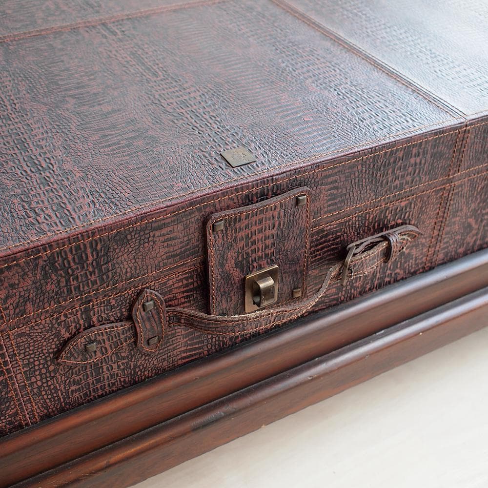 クロコダイル型押し 収納付きテーブル トランク 大型 検索/HALO KARE