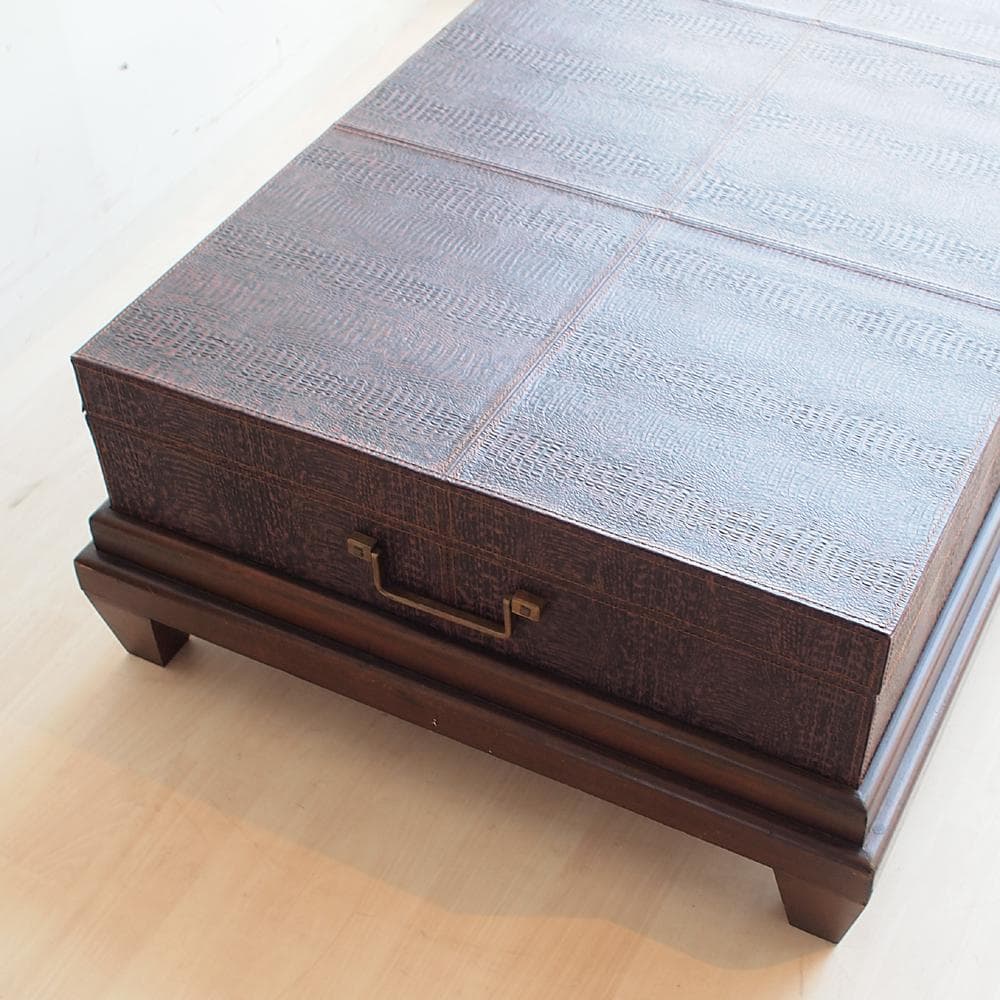 クロコダイル型押し 収納付きテーブル トランク 大型 検索/HALO KARE