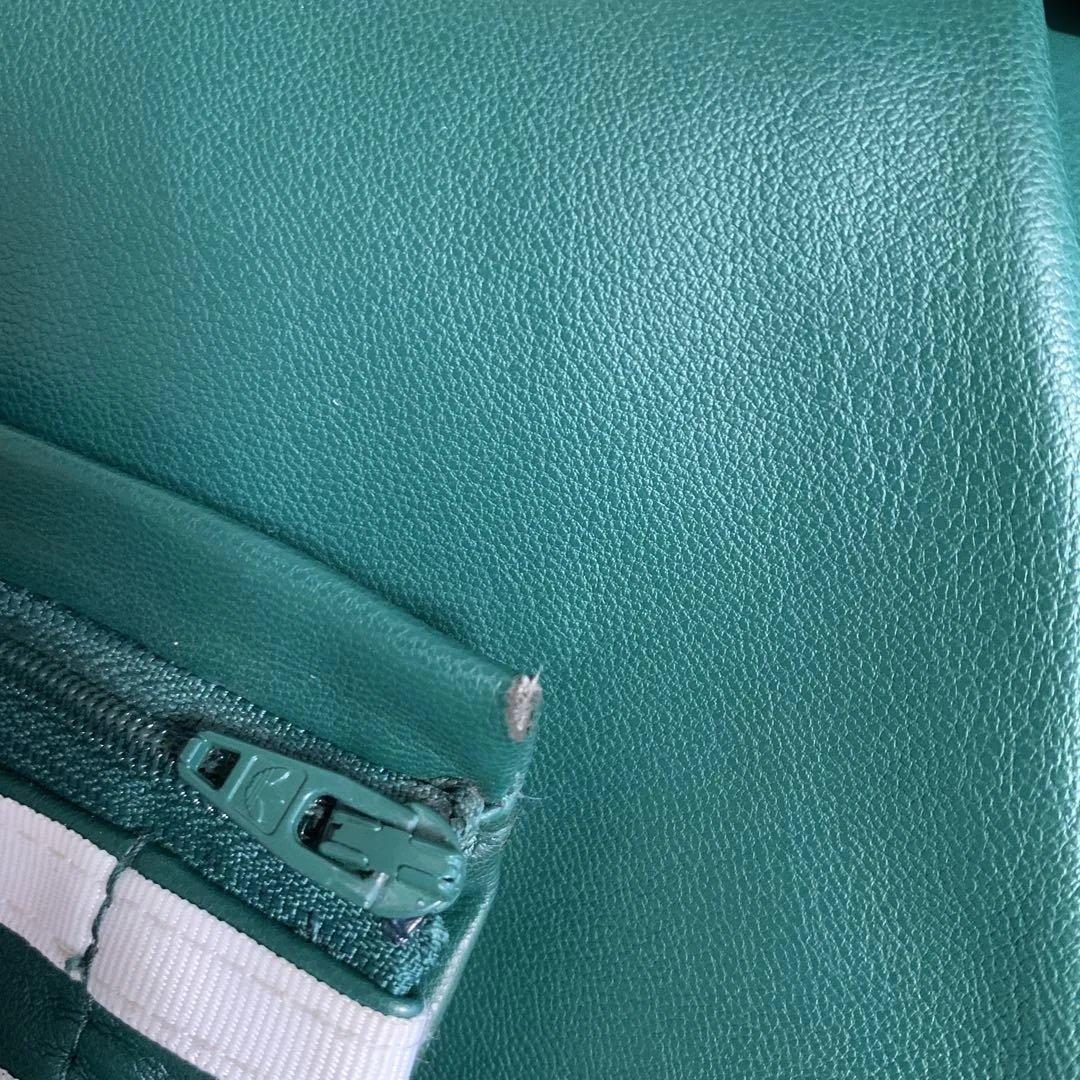 超美品　adidas　トラックパンツ　レザー　ファイヤーバード　スリーストライプ