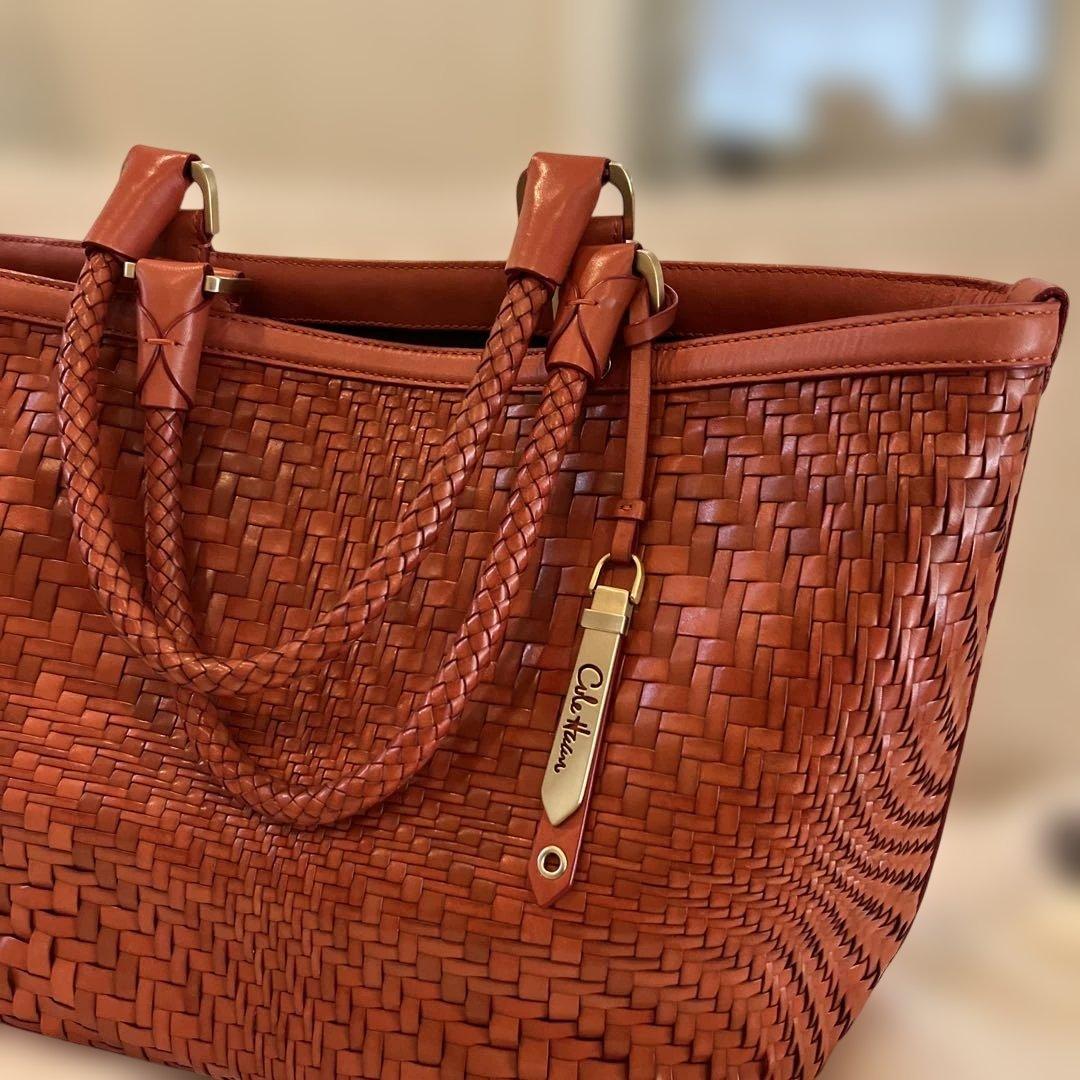 コールハーン☆オレンジ系カゴトートバッグ 美品 20日まで特価♪