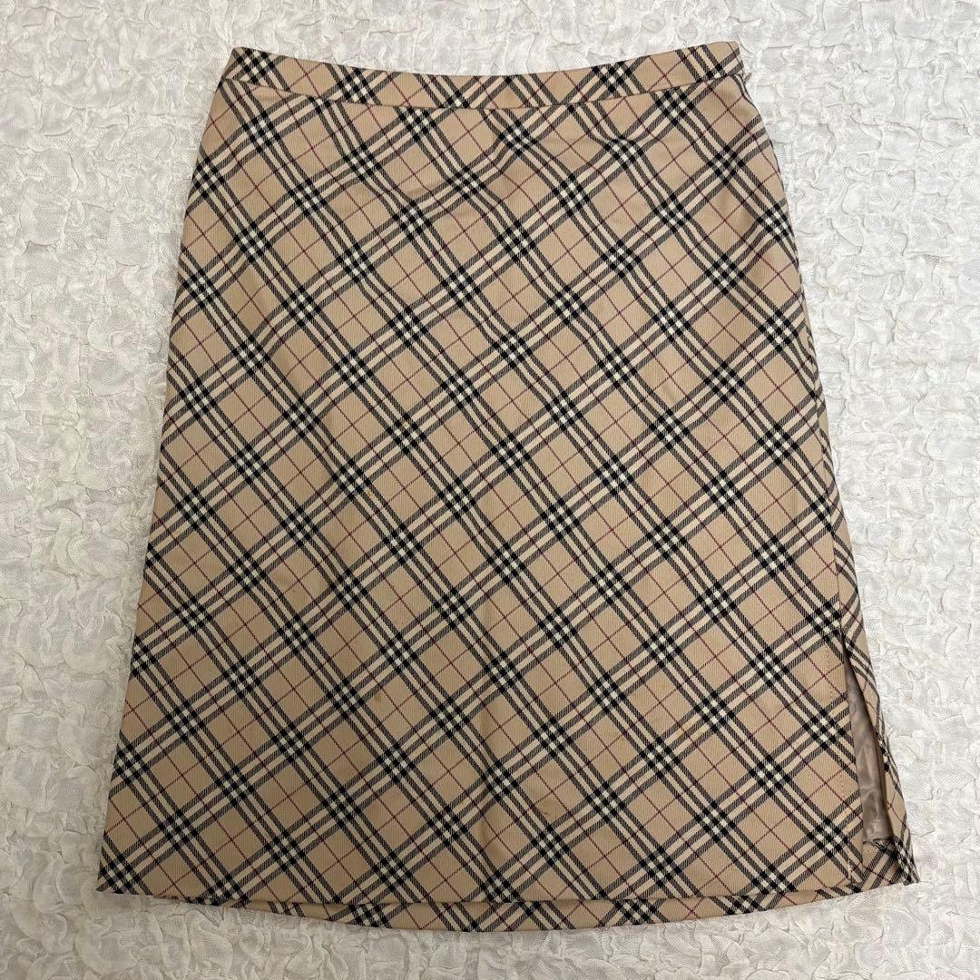 バーバリーブルーレーベル　膝丈ノヴァチェックスカート