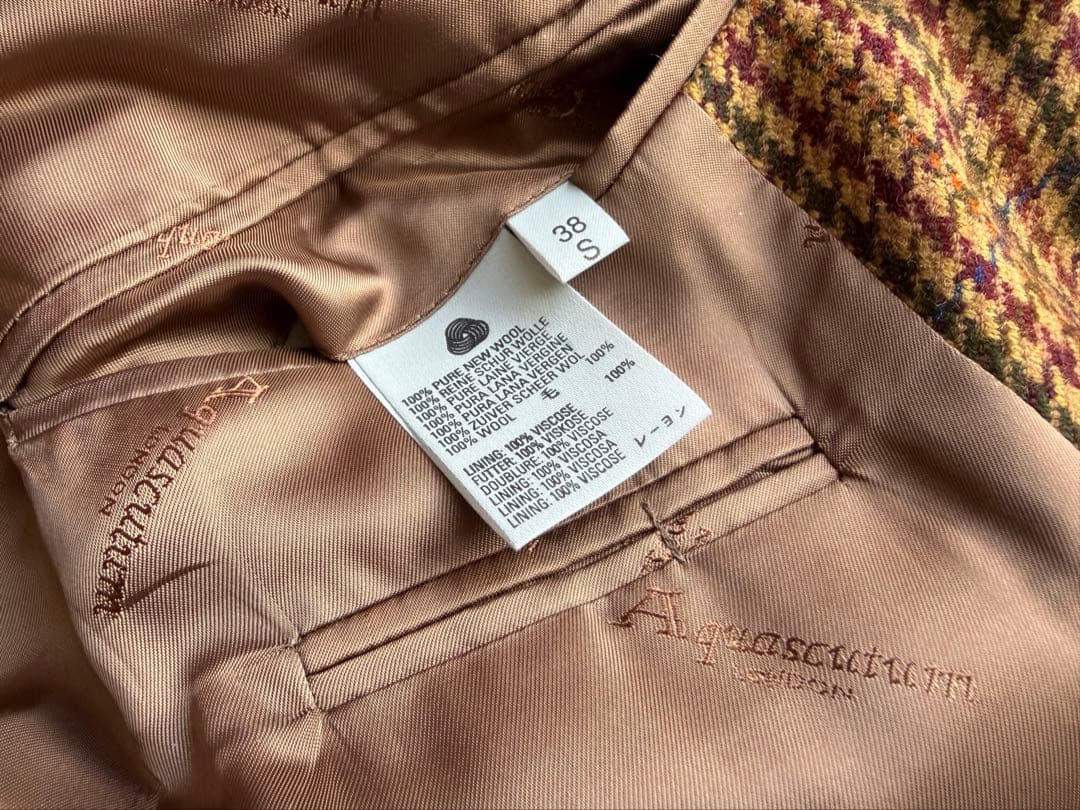 Aquascutum/ガンクラブチェックジャケット/英国製/38