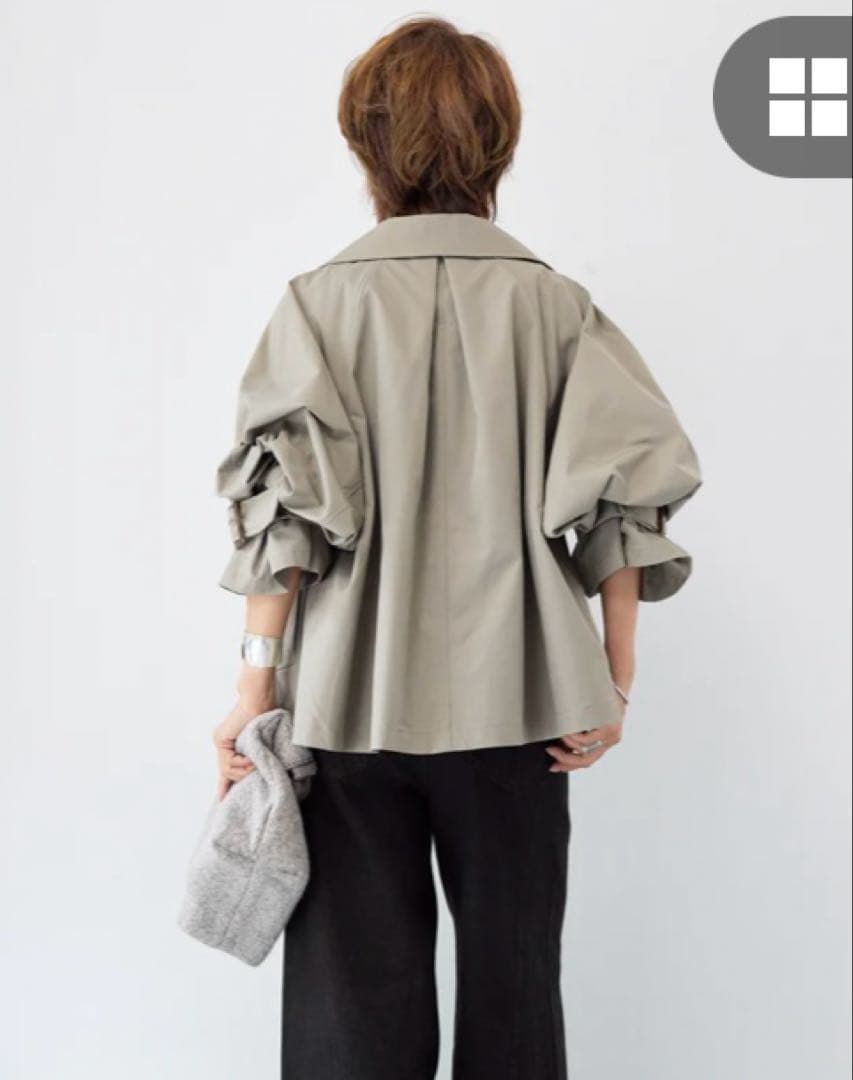 PLUS OTOHA プラスオトハ ショートトレンチコート カーキ