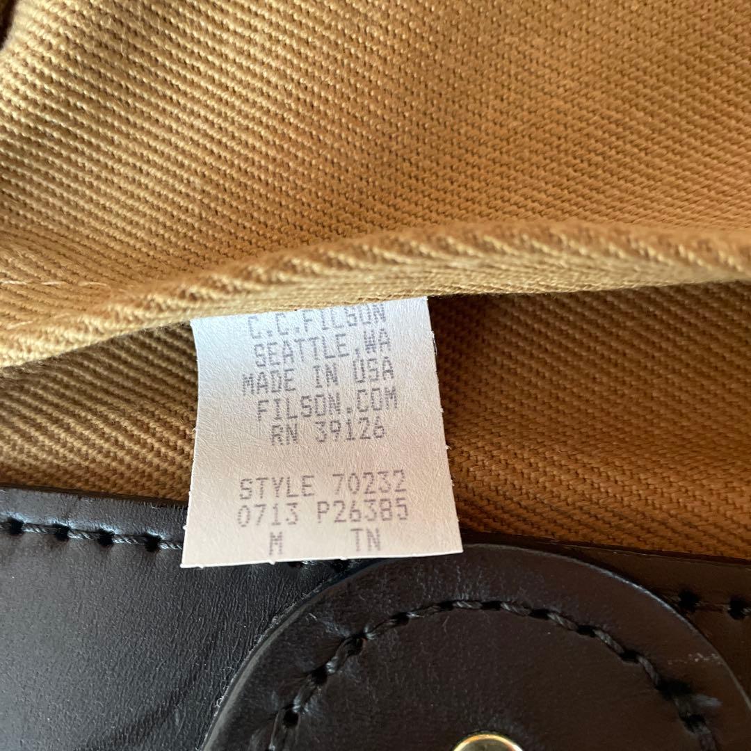 FILSON カーキ ダブルバックルバッグ 中型
