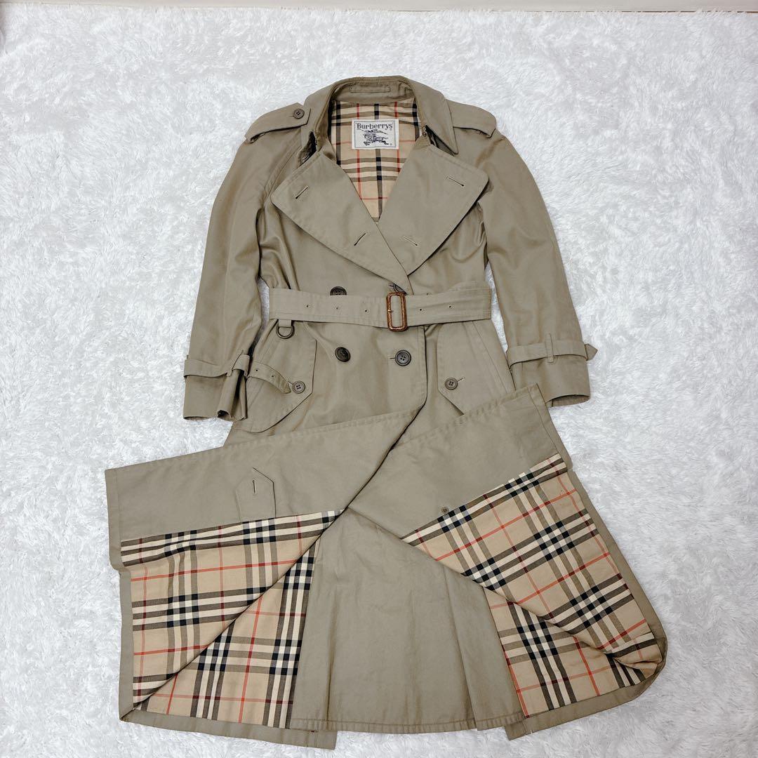 【白タグ】Burberrys バーバリー トレンチコート ノバチェック ベルト付