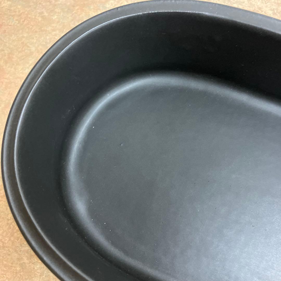 信楽焼楕円形花器水盤黒