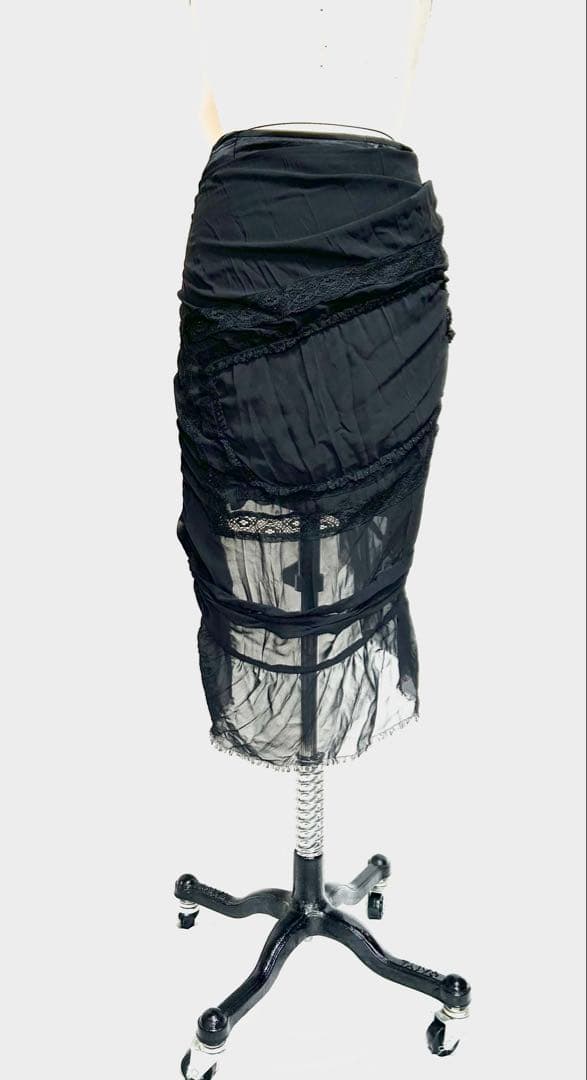 JUNYA WATANABE コムデギャルソン　異素材切り替え　ラップスカート