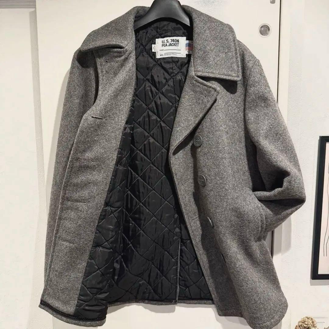 美品‼️Schott ピーコート USA製 グレー ショット キルティング 40L