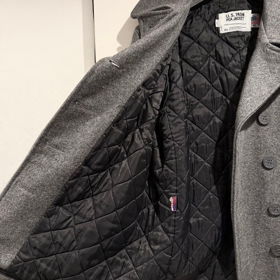 美品‼️Schott ピーコート USA製 グレー ショット キルティング 40L