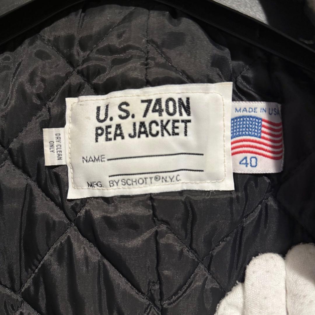 美品‼️Schott ピーコート USA製 グレー ショット キルティング 40L