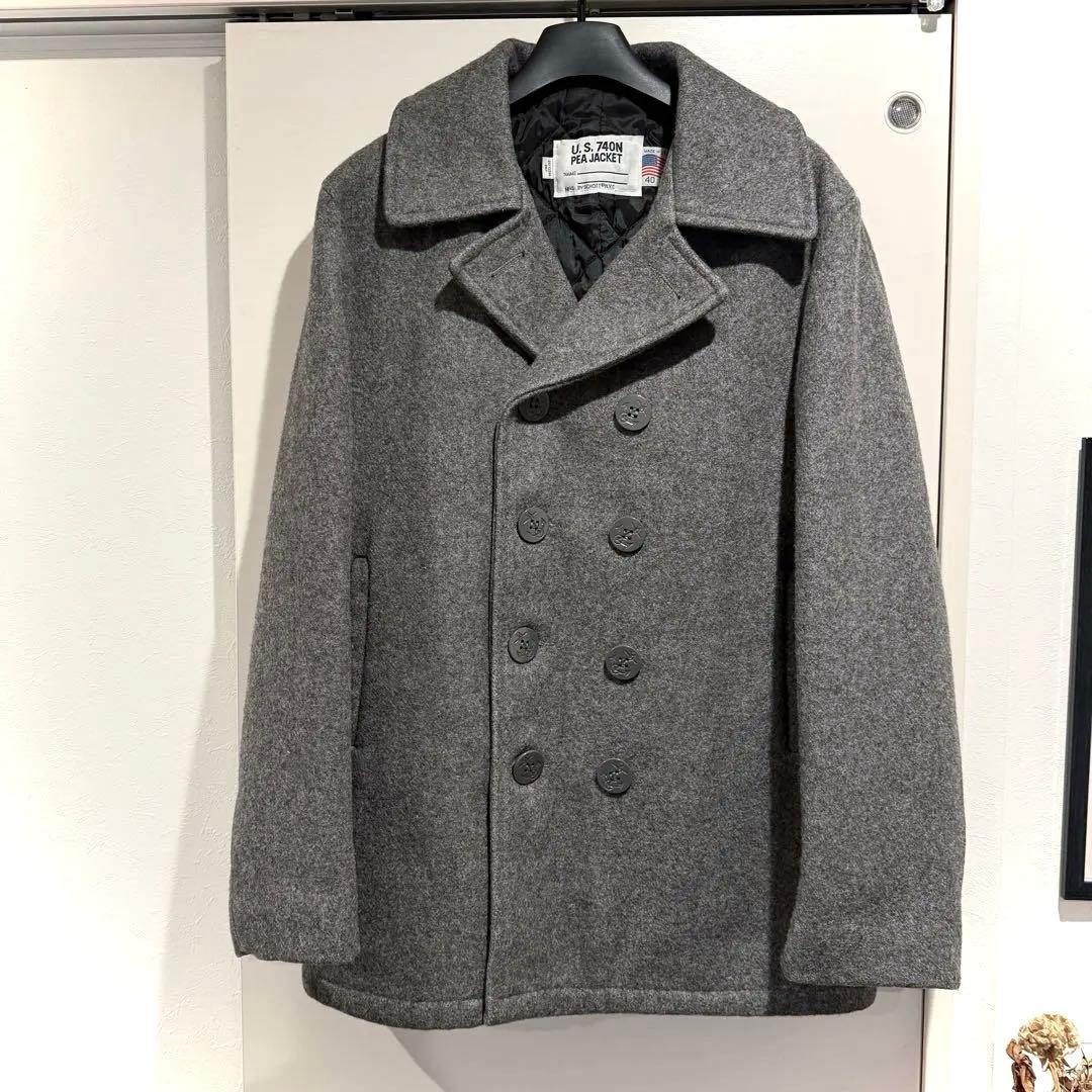 美品‼️Schott ピーコート USA製 グレー ショット キルティング 40L