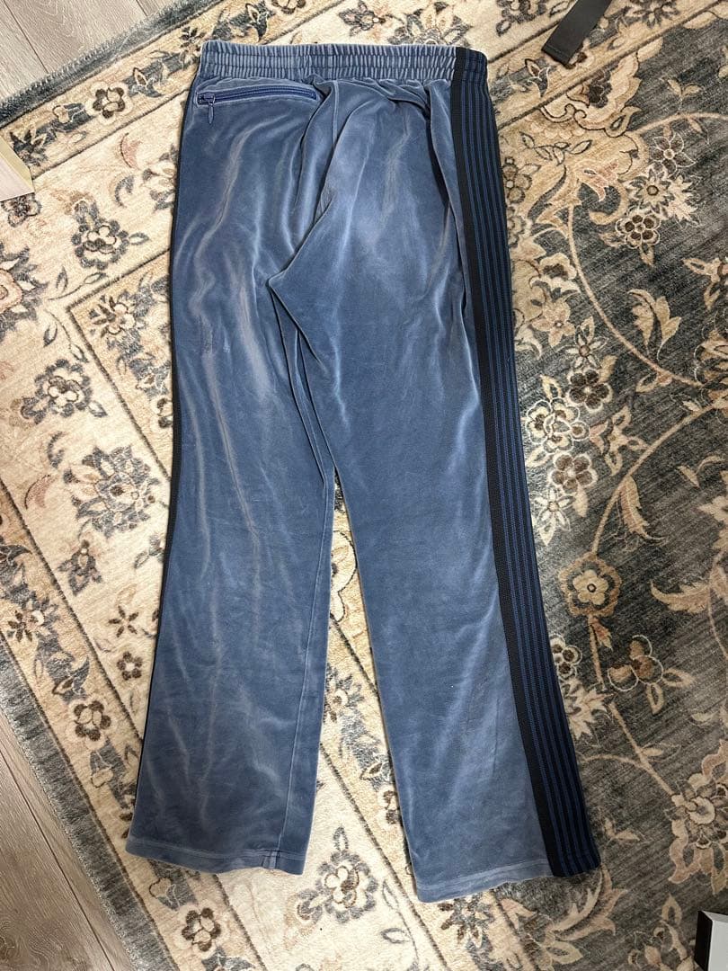 Needles トラックパンツ S グレー 蝶刺繍