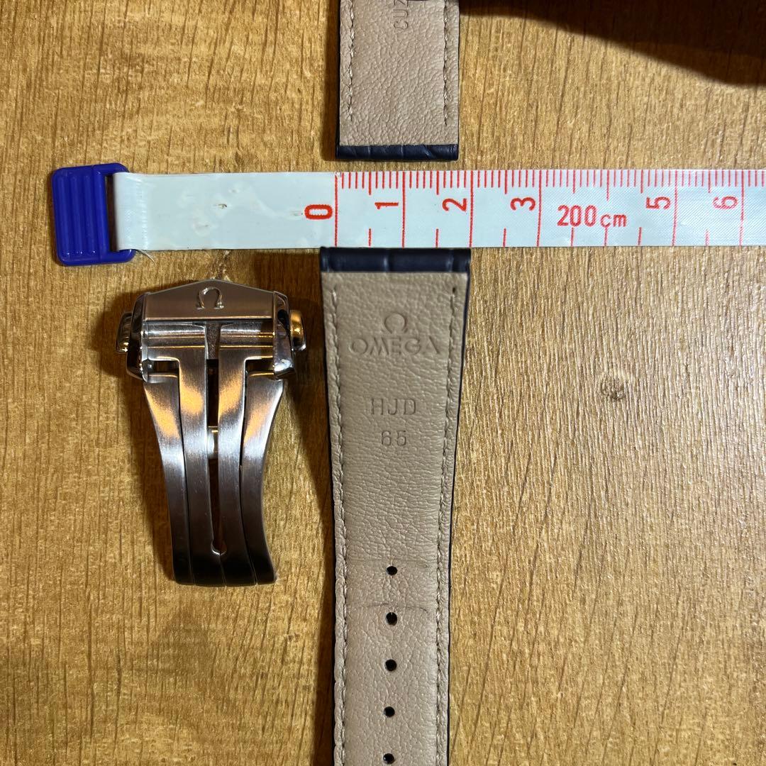 OMEGA オメガ　ネイビー クロコダイル　レザーベルト 20mm 濃紺