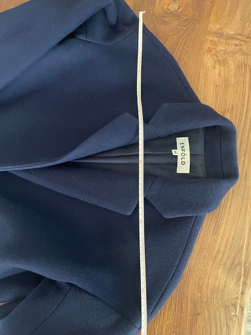 ENFOLD エンフォルド コクーン カシミア混 ネイビー タグ保管