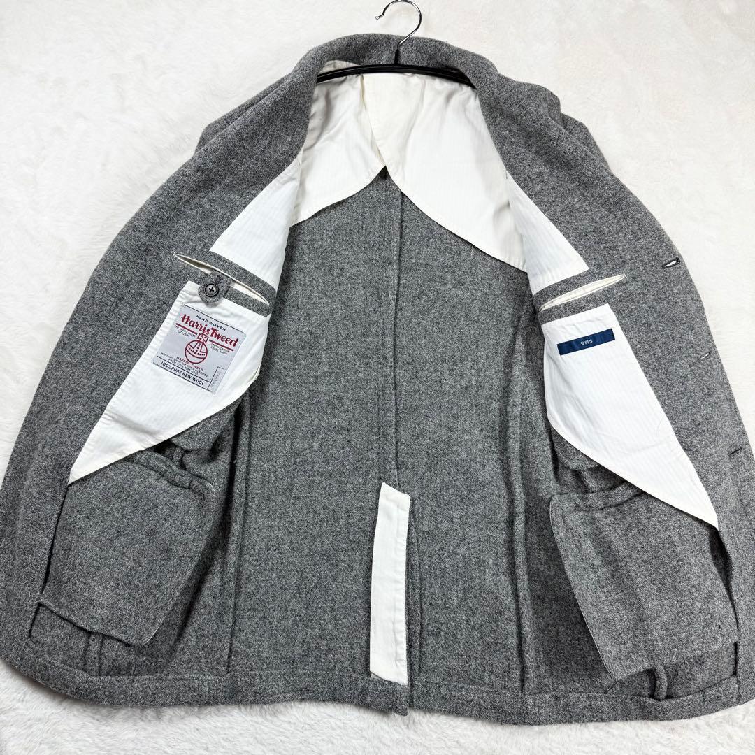 美品 HARRIS TWEED SHIPS テーラードジャケット グレー 44