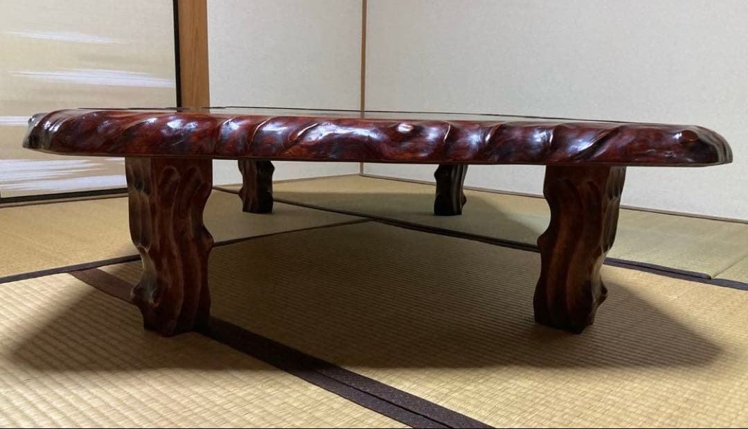 天然木一枚板 高級座敷机 150×90×32 送料込