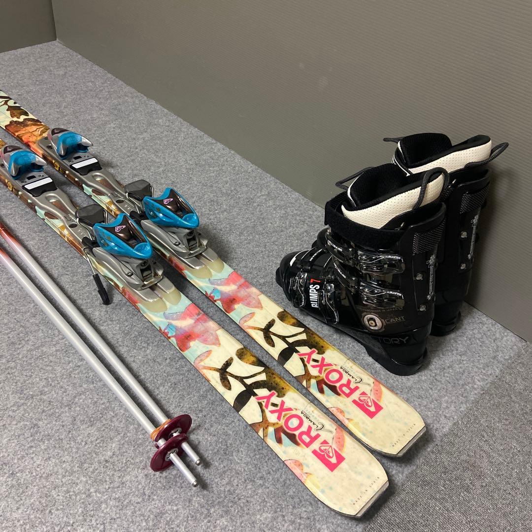 ★ 美品★メンテ済　大人スキーセット 板ROXY 162cm ブーツ26cm