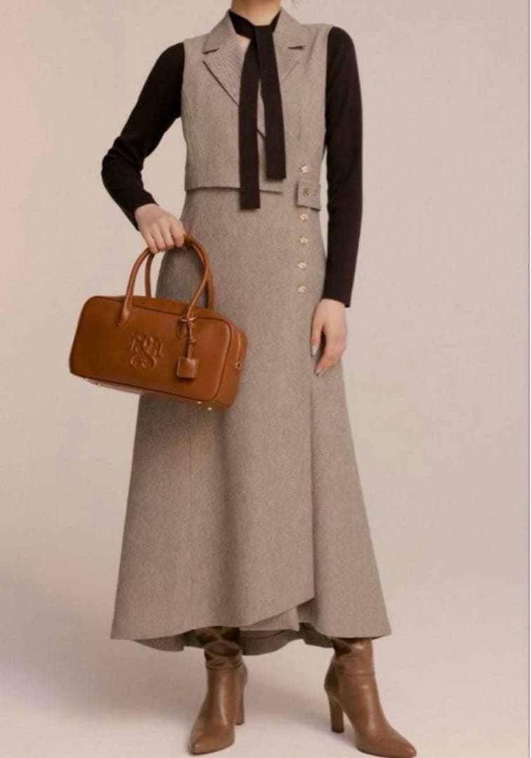 SNIDEL ラップテーラードジャンパースカート