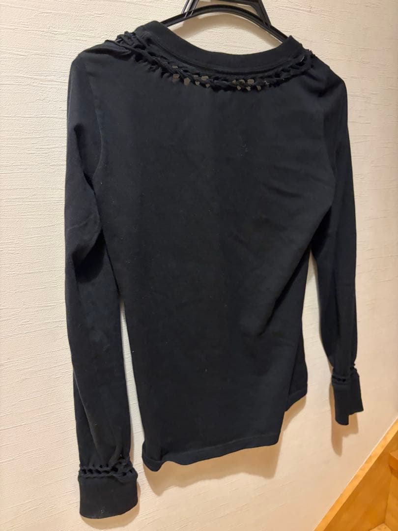 NUMBER(N)INE 黒 編み込み カットソー　ロンT 希少 サイズ0 美品