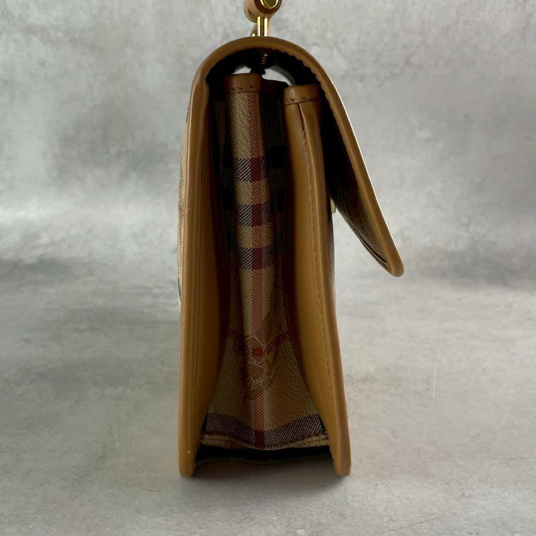 良品✨バーバリー ショルダーバッグ PVC×レザー ノバチェック シャドーホース