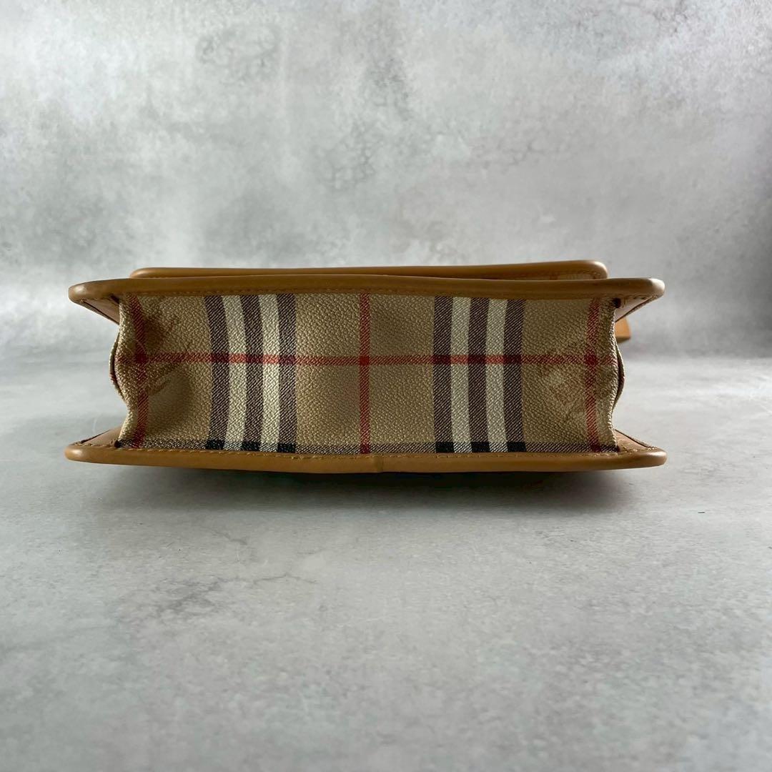 良品✨バーバリー ショルダーバッグ PVC×レザー ノバチェック シャドーホース