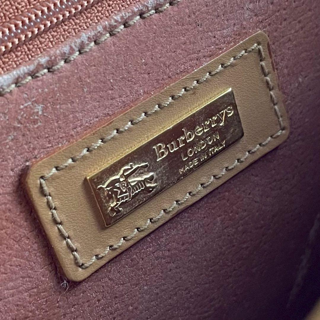 良品✨バーバリー ショルダーバッグ PVC×レザー ノバチェック シャドーホース