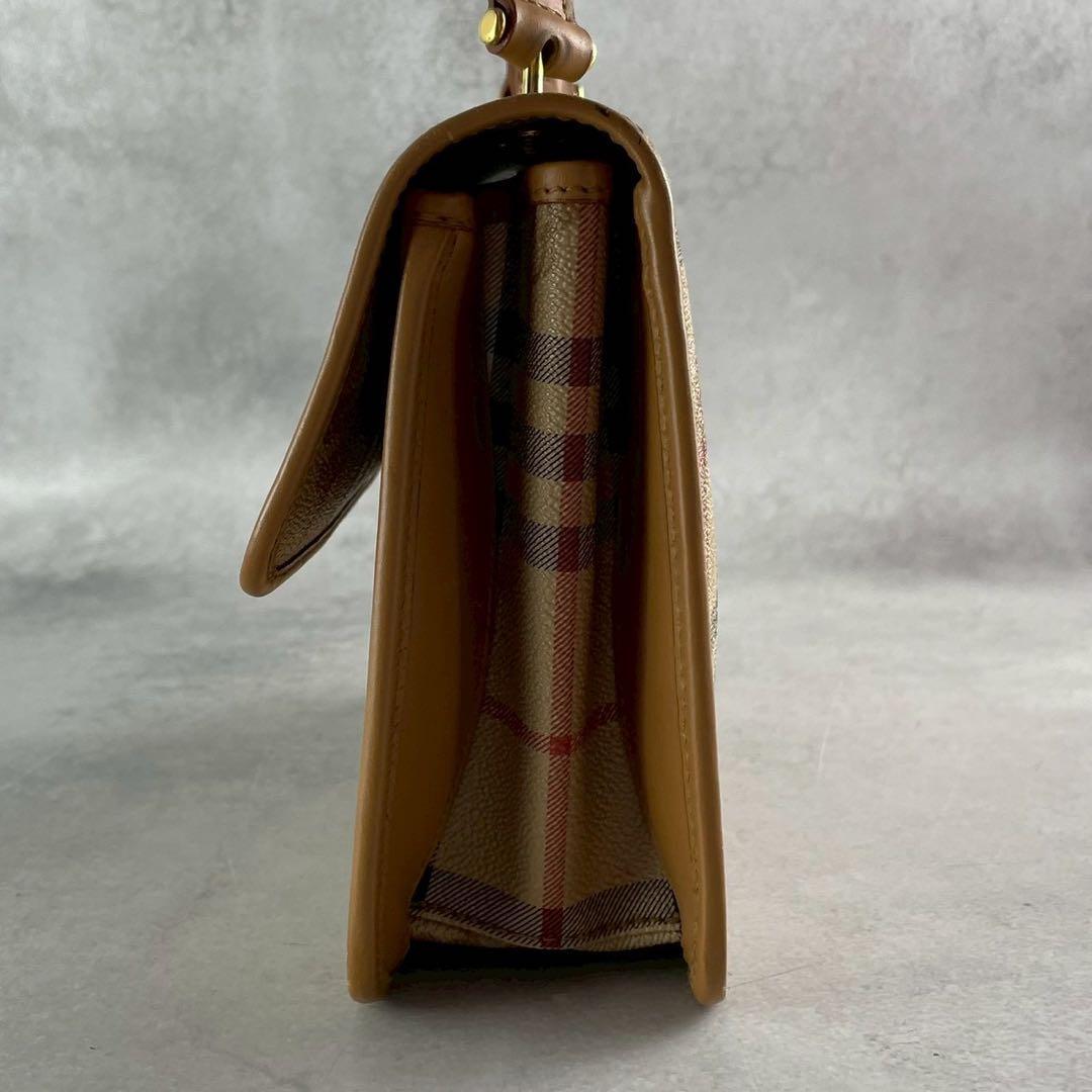 良品✨バーバリー ショルダーバッグ PVC×レザー ノバチェック シャドーホース
