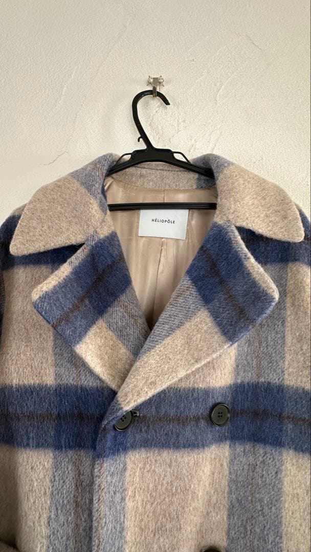 HELIOPOLE　エリオポール チェスター　シャギーチェック　コート