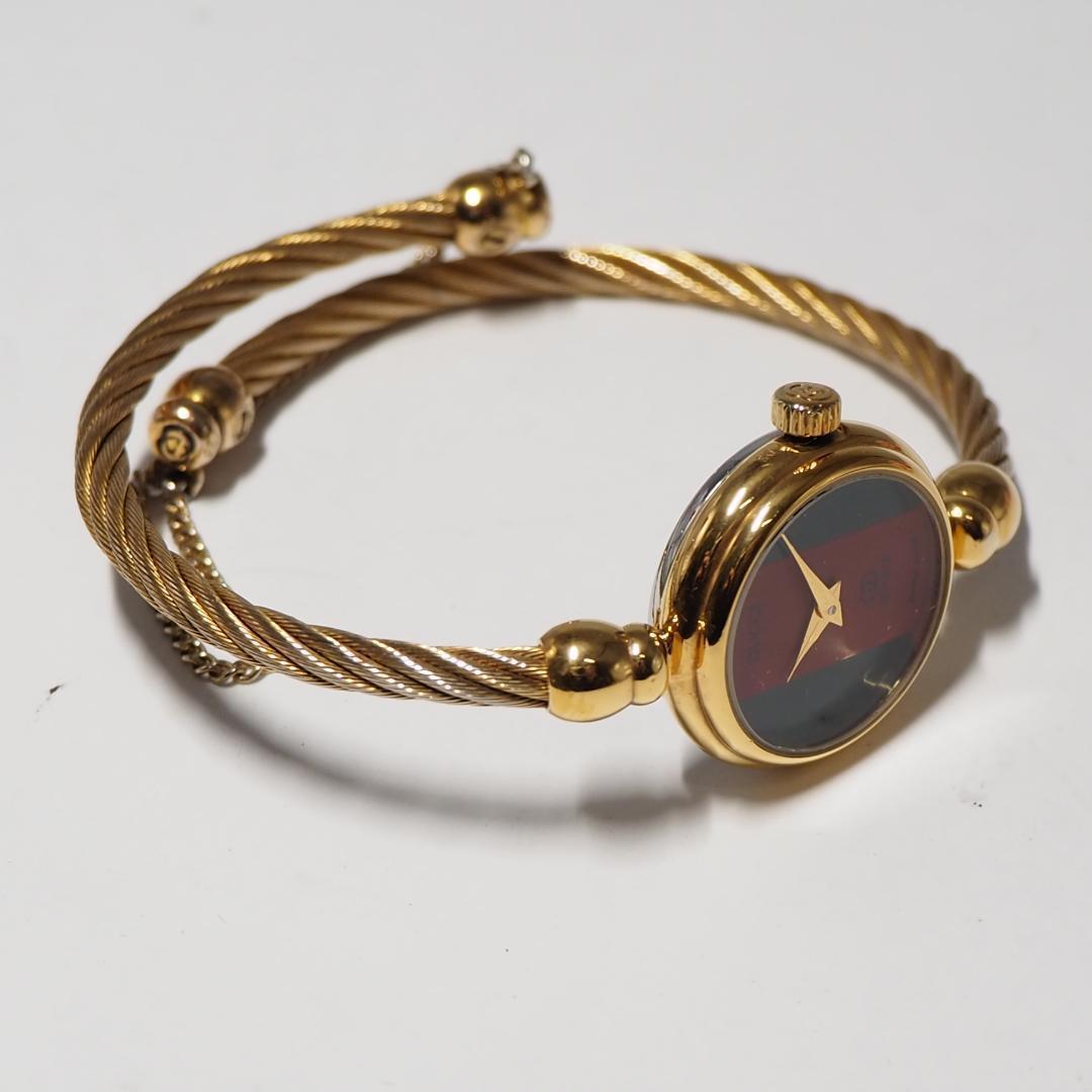 美品 グッチ GUCCI ワイヤー バングルウォッチ シェリー 腕時計 F745