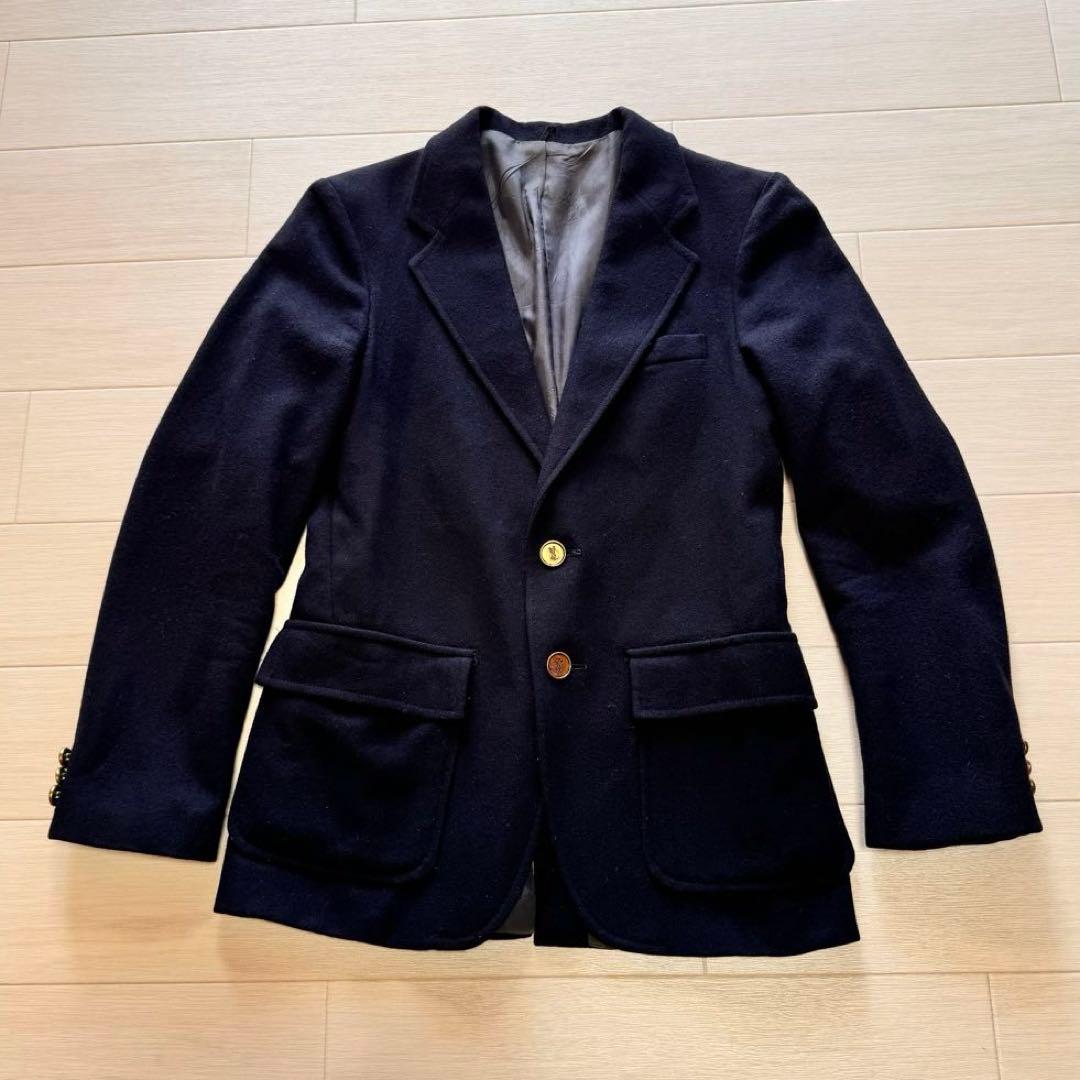 ★美品★ イヴ・サンローラン ジャケット ロゴ入り 金ボタン 紺ブレ テーラード