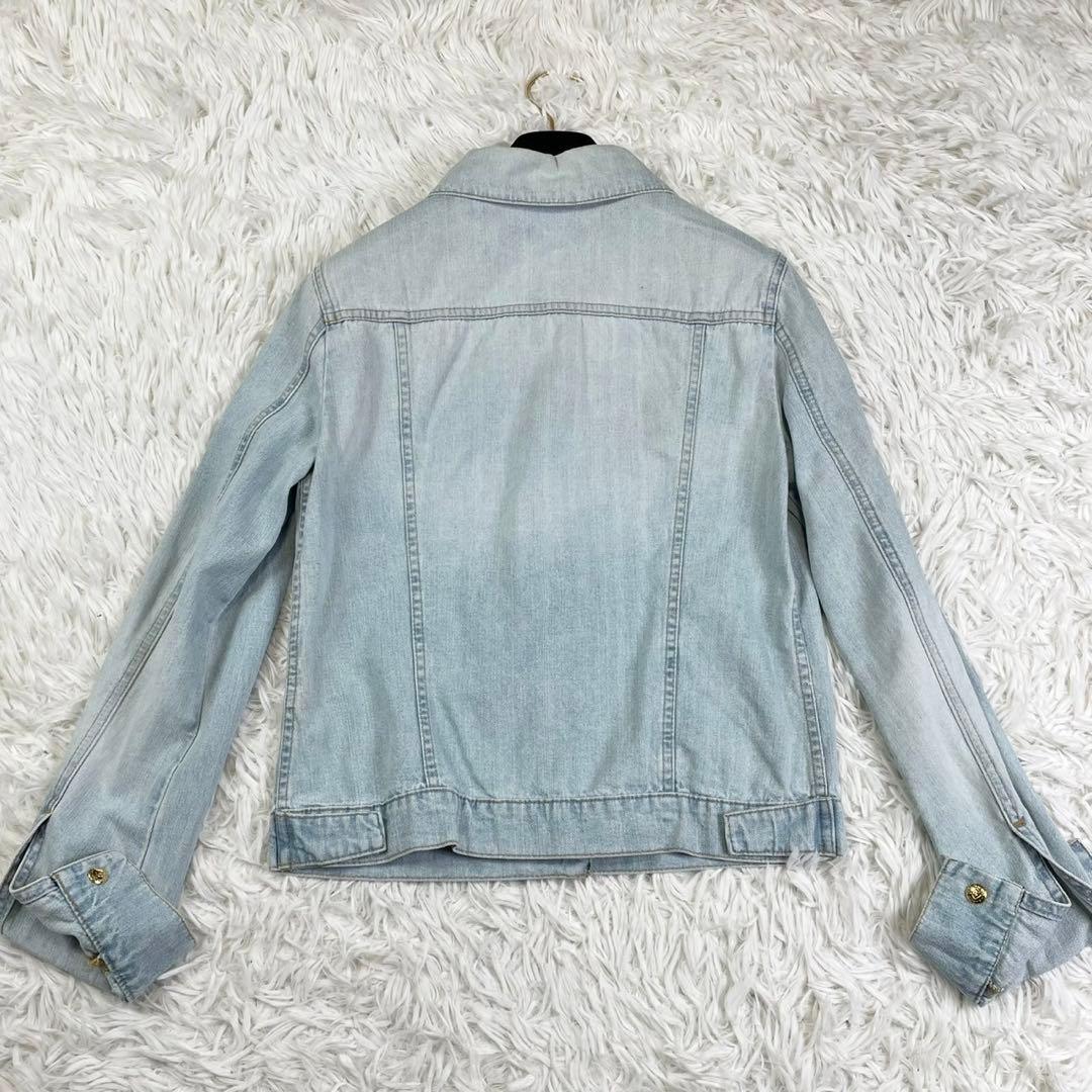 美品　フェンディ　デニムジャケット　金ボタン　レディース　インディゴブルー　40