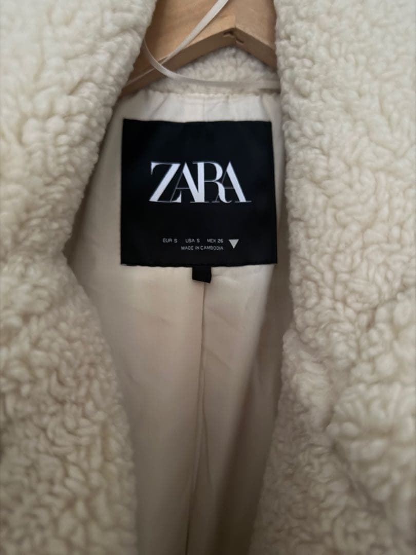 ZARA テディベアコート　ホワイト