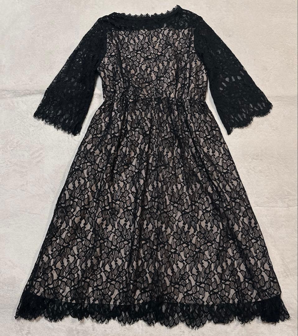 niana ニアナ 総レースポケット付きドレス 大きいサイズ ブラック 黒