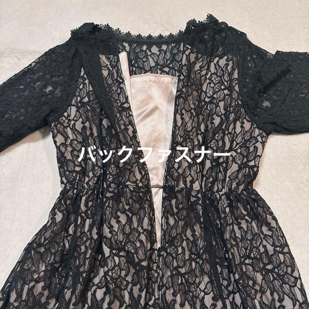 niana ニアナ 総レースポケット付きドレス 大きいサイズ ブラック 黒