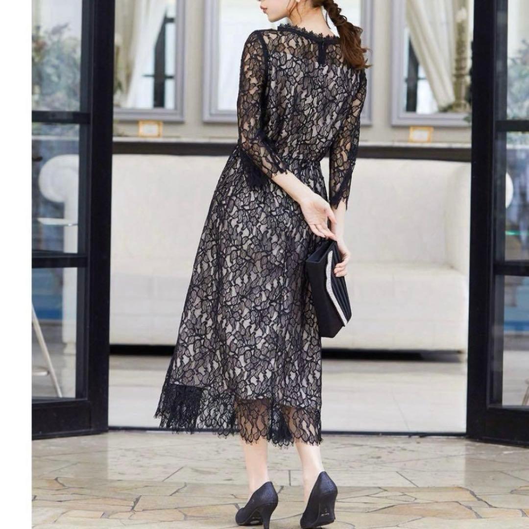 niana ニアナ 総レースポケット付きドレス 大きいサイズ ブラック 黒