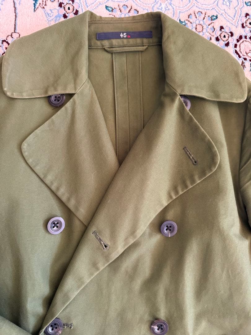 美品45R ✳︎オリーブグリーン トレンチコート　サイズ2