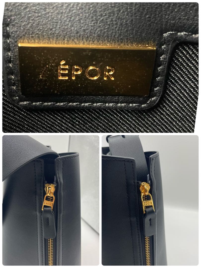 【美品】E'POR Y BAG midium ブラック ショルダーバッグ
