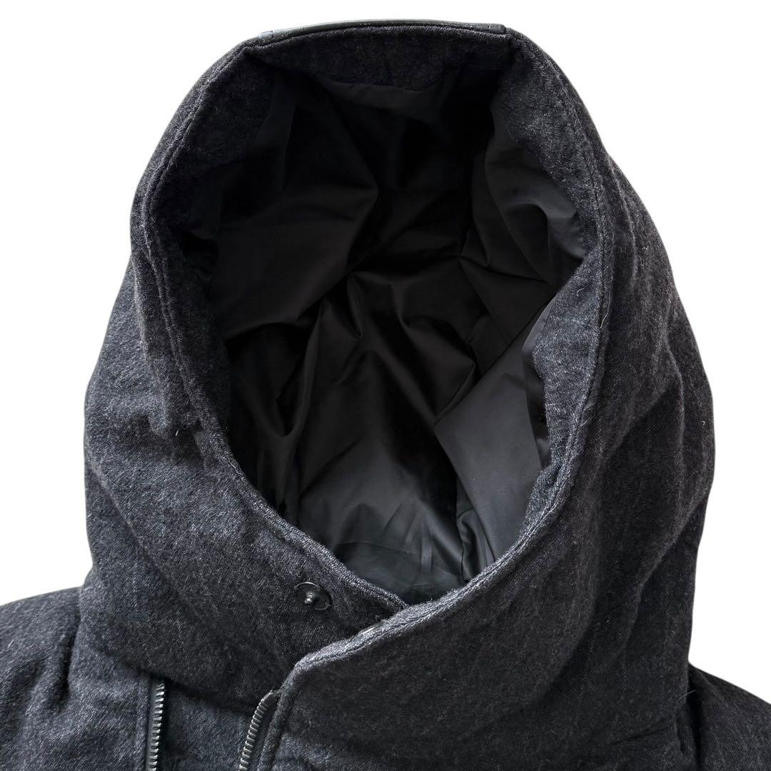 ISAMU KATAYAMA BACKLASH ダウンベスト ウールレザーコンビ