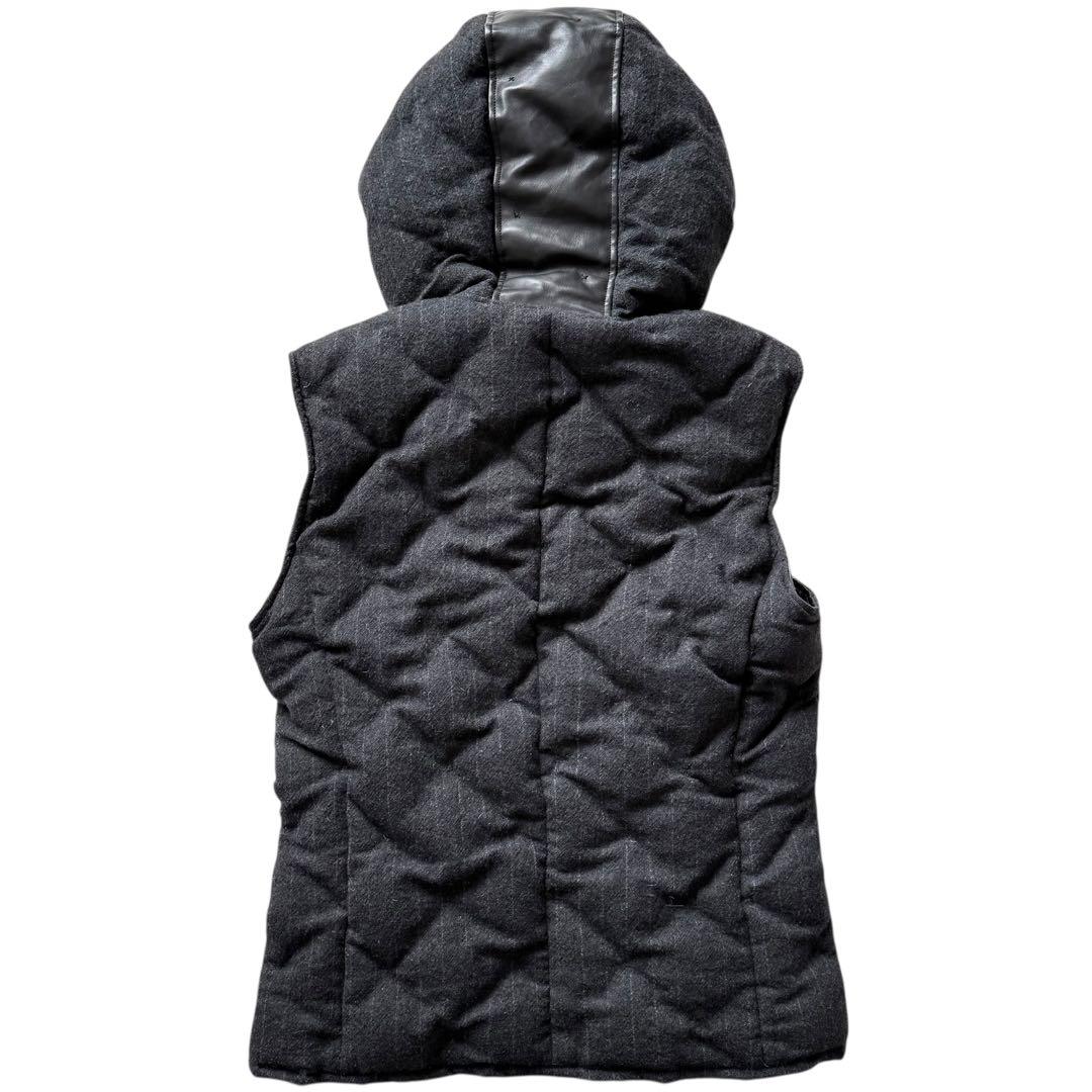 ISAMU KATAYAMA BACKLASH ダウンベスト ウールレザーコンビ